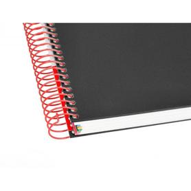 Cuaderno espiral liderpapel a5 micro antartik tapa forrada 120h 100g liso con bandas 6 taladros color negro