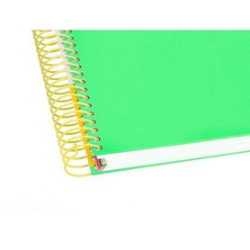 Cuaderno espiral liderpapel a4 micro antartik tapa forrada 120h 100 gr horizontal 5 bandas 4 taladros color verde