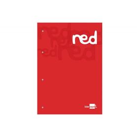 Bloc encolado liderpapel cuadro 5 mm rojo a4 natural 100 hojas 100 g/m2