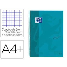 Cuaderno espiral oxford ebook 1 tapa extradura din a4+ 80 h cuadricula 5 mm aqua intenso touch