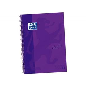 Cuaderno espiral oxford ebook 1 tapa extradura din a4+ 80 h cuadricula 5 mm lila touch
