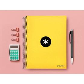 Cuaderno espiral liderpapel a4 micro antartik tapa forrada 120 h 100g cuadro 5 mm color amarillo promo caran d ache