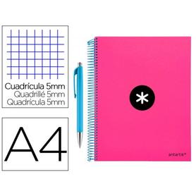 Cuaderno espiral liderpapel a4 micro antartik tapa forrada 120 h 100g cuadro 5 mm color rosa promo caran d ache