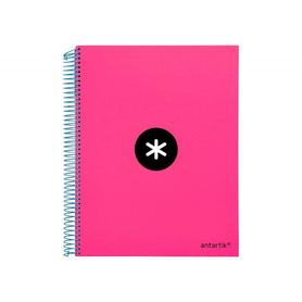 Cuaderno espiral liderpapel a4 micro antartik tapa forrada 120 h 100g cuadro 5 mm color rosa promo caran d ache