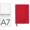 Libreta liderpapel simil piel a7 120 hojas 70g/m2 horizontal sin margen rojo - LG07