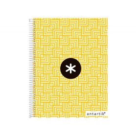 Cuaderno espiral liderpapel a6 micro antartik tapa forrada100h 100 gr cuadro 5mm 4 bandatrending color amarillo