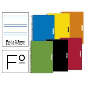 Cuaderno espiral papercop folio tapa extradura 80 hojas pauta 5 2,5 mm con margen 70 gr colores surtidos