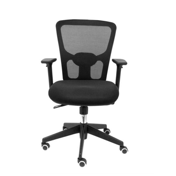 Silla Pozuelo respaldo malla negro asiento 3D negro.