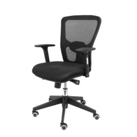 Silla Pozuelo respaldo malla negro asiento 3D negro.