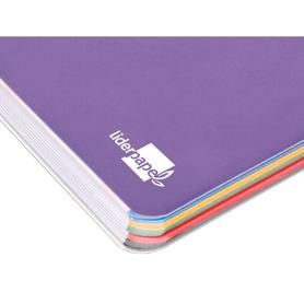 Cuaderno espiral liderpapel a4 micro antartik tapa plastico 120h 100 gr horizontal 5 bandas 4 taladros violeta