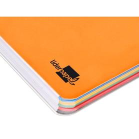 Cuaderno espiral liderpapel a4 micro antartik tapa plastico 120h 100 gr horizontal 5 bandas 4 taladros naranja fluor