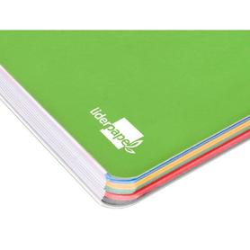 Cuaderno espiral liderpapel a4 micro antartik tapa plastico 120h 100 gr horizontal 5 bandas 4 taladros verde fluor