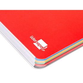 Cuaderno espiral liderpapel a4 micro antartik tapa plastico 120h 100 gr horizontal 5 bandas 4 taladros color rojo