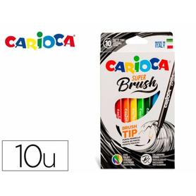 Rotulador carioca super brush caja de 10 unidades colores surtidos