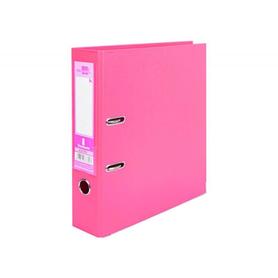 AZ75 - Archivador de palanca Liderpapel de 75 mm de lomo tamaño din a4 cartón entrecolado de color rosa con rado