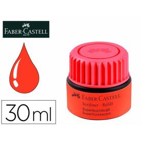 154921 - Tinta rotulador faber castell textliner fluorescente 1549 con sistema capilar color rojo frasco de 30 ml