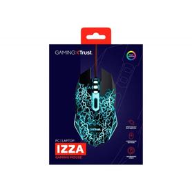 24618 - Raton trust gxt105x izza gaming optico luces led 800-4000 ppp 6 botones usb 2.0 cable 1,80 m color negro