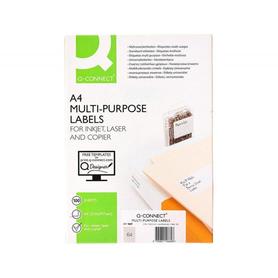 Etiqueta adhesiva q-connect kf11207 tamaño 48,5x16,9 mm fotocopiadora laser ink-jet caja con 100 hojas din a4