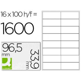 Etiqueta adhesiva q-connect kf10651 tamaño 96,5x33,9 mm fotocopiadora laser ink-jet caja con 100 hojas din a4