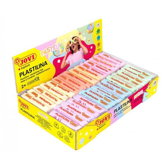 Plastilina jovi 70 surtida tamaño pequeño 50 g colores pastel caja de 30 unidades