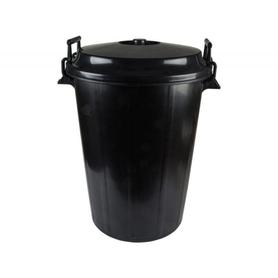 Cubo de basura negro con tapa para bolsas 85x105cm 100 litros