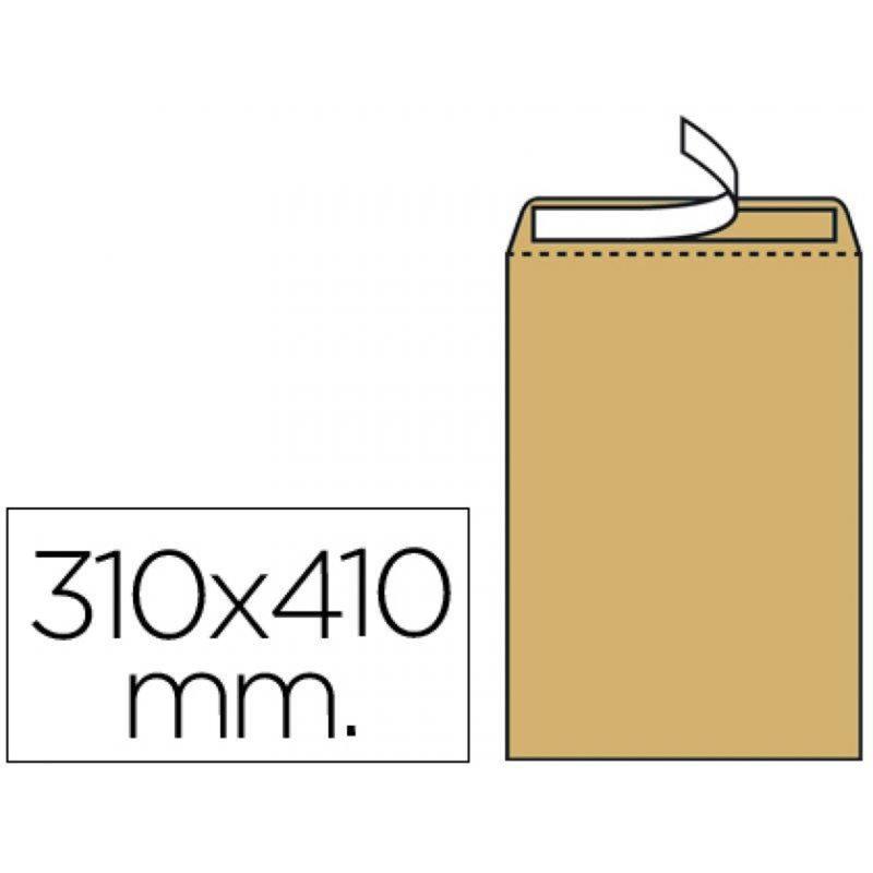 Sobre liderpapel bolsa n.13 kraft 310x410 mm tira de silicona caja de 250 unidades