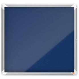 Vitrina de interior Nobo para 6 hojas A4 con tablón de tela azul - 1902555