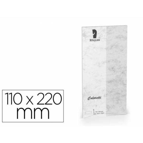 220702514 - Sobre rossler coloretti dl americano color marmol gris 110x220 mm pack de 5 unidades