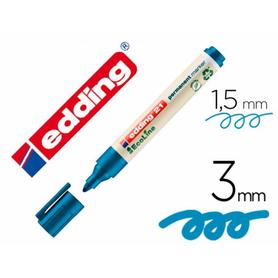 21-03 - Rotulador edding 21 marcador permanente ecoline 90% reciclado color azul punta redonda 1,5-3 mm recargable