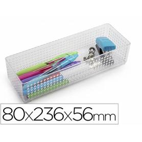 12625 - Organizador de sobremesa plasticforte transparente n 3 80x236x56 mm