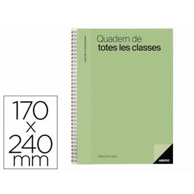 P231 - Cuaderno de todas las clases profesorado addittio 256 paginas dia pagina color verde 170x240 mm catalan
