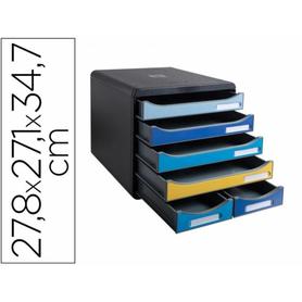 3124202D - Fichero de cajones sobremesa exacompta big box maxi bee blue 6 cajones colores surtidos