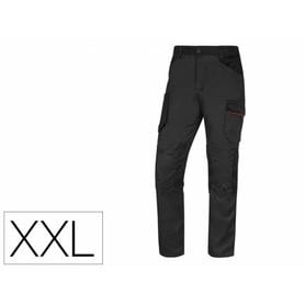 M2PA3STRGRXX - Pantalon de trabajo deltaplus con cintura elastica 7 bolsillos color gris-rojo talla xxl