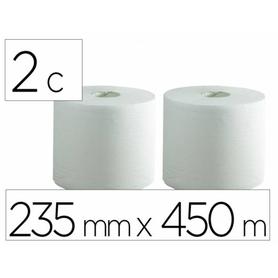 22867 - Papel secamanos bunzl greensource air laid 2 capas celulosa blanca 235 mm x 450 mt paquete de 2 rollos