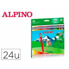 Lapices de colores alpino borrable caja de 24 unidades colores surtidos - AL013658