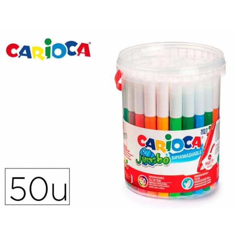 Rotulador carioca jumbo bote de 50 unidades colores surtidos - 42312