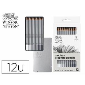 Lapices de grafito winsor&newton studio coleccion caja metalica con 12 unidades graduaciones - 490008
