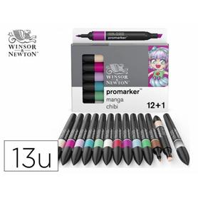 Rotuladores winsor&newton promarker manga chibi set de 12+1 unidades colores surtidos - 0290141