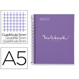 Cuaderno espiral miquelrius notebook 1 emotions tapa forrada din a5 microperforado 80 hojas 90g m2 cuadro 5 mm - MR46680