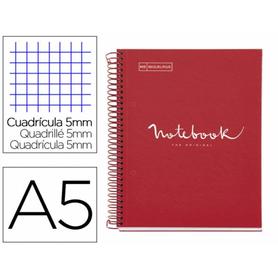 Cuaderno espiral miquelrius notebook 1 emotions tapa forrada din a5 microperforado 80 hojas 90g m2 cuadro 5 mm - MR46681