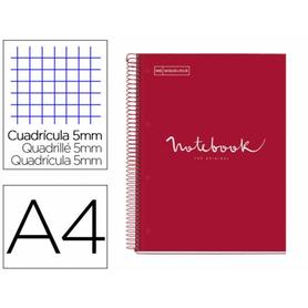 Cuaderno espiral miquelrius notebook 5 emotions tapa forrada din a4 microperforado 120 hojas 90g m2 cuadro 5 mm - MR46066