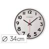 Reloj q-connect de pared plastico oficina redondo 34 cm marco blanco - KF15591