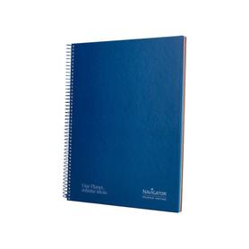 Cuaderno espiral navigator a4 micro tapa forrada 120h 80gr horizontal 5 bandas 4 taladros color azul marino - NA31
