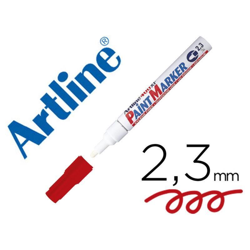 Rotulador artline marcador permanente ek-400 xf rojo -punta redonda 2.3 mm -metal caucho y plastico - 