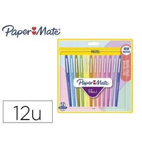Rotulador paper mate flair pastel punta de fibra blister de 12 unidades colores surtidos - 2137277