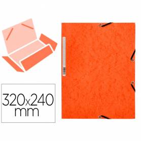 Carpeta q-connect gomas kf02170 carton simil-prespan solapas 320x243 mm naranja