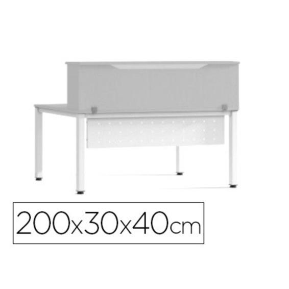 Mostrador de altillo rocada valido para mesas work metal executive 200x30x40 cm acabado an02 gris/gris