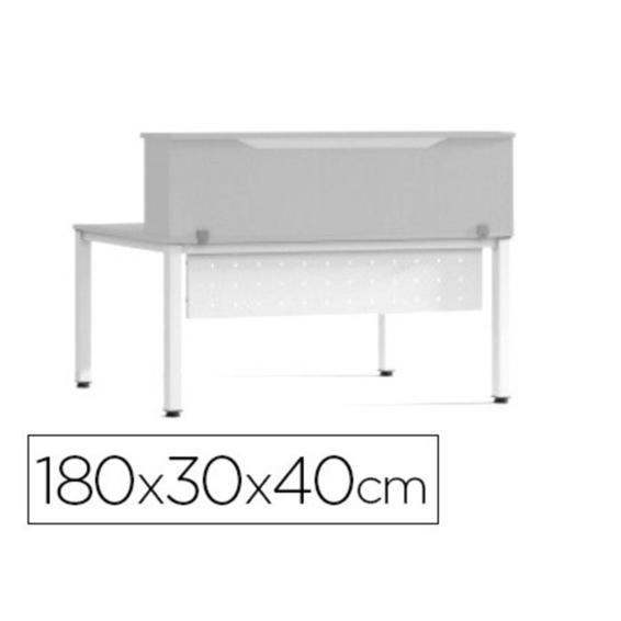 Mostrador de altillo rocada valido para mesas work metal executive 180x30x40 cm acabado an02 gris/gris
