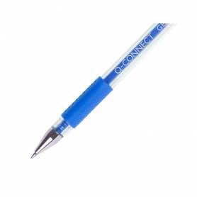 Boligrafo q-connect tinta gel azul 0,7 mm sujecion de caucho