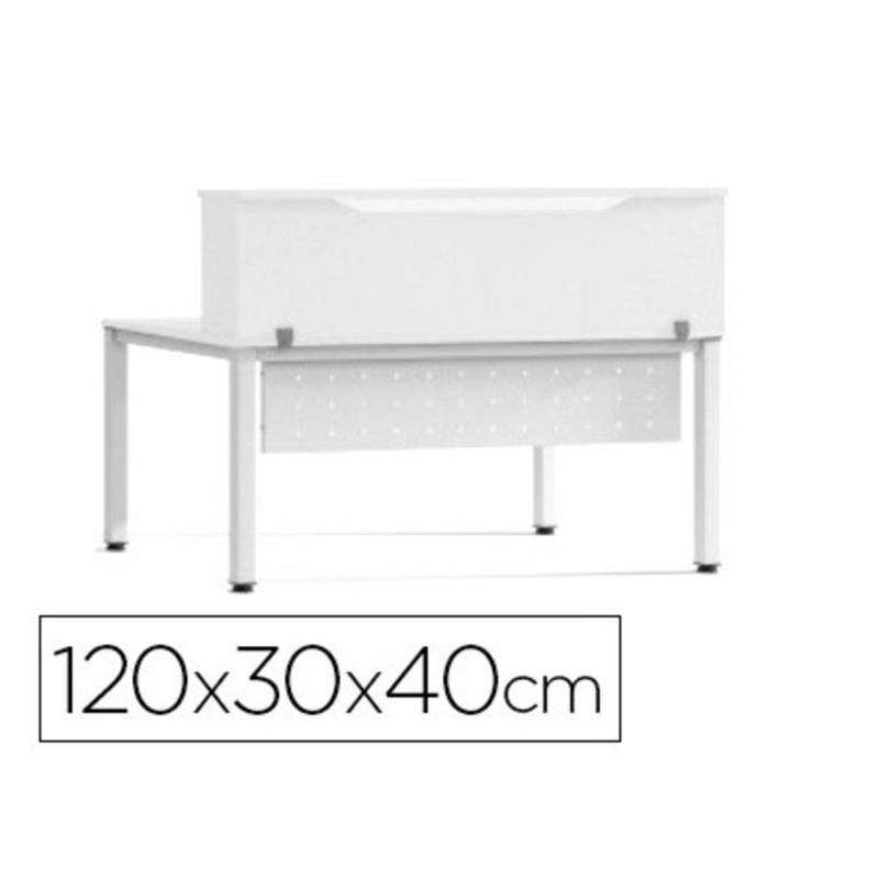 Mostrador de altillo rocada valido para mesas work metal executive 120x30x40 cm acabado aw04 blanco/blanco